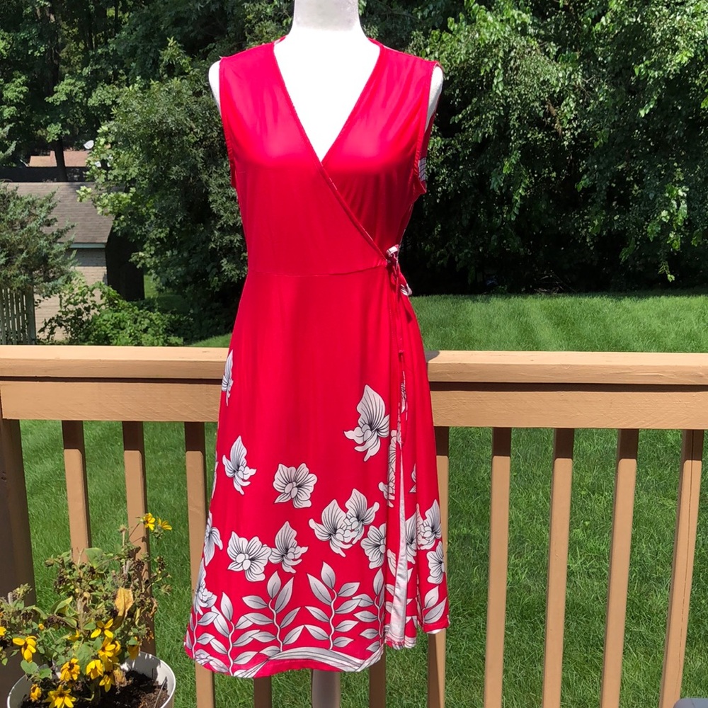 R&B collection hot pink wrap dress